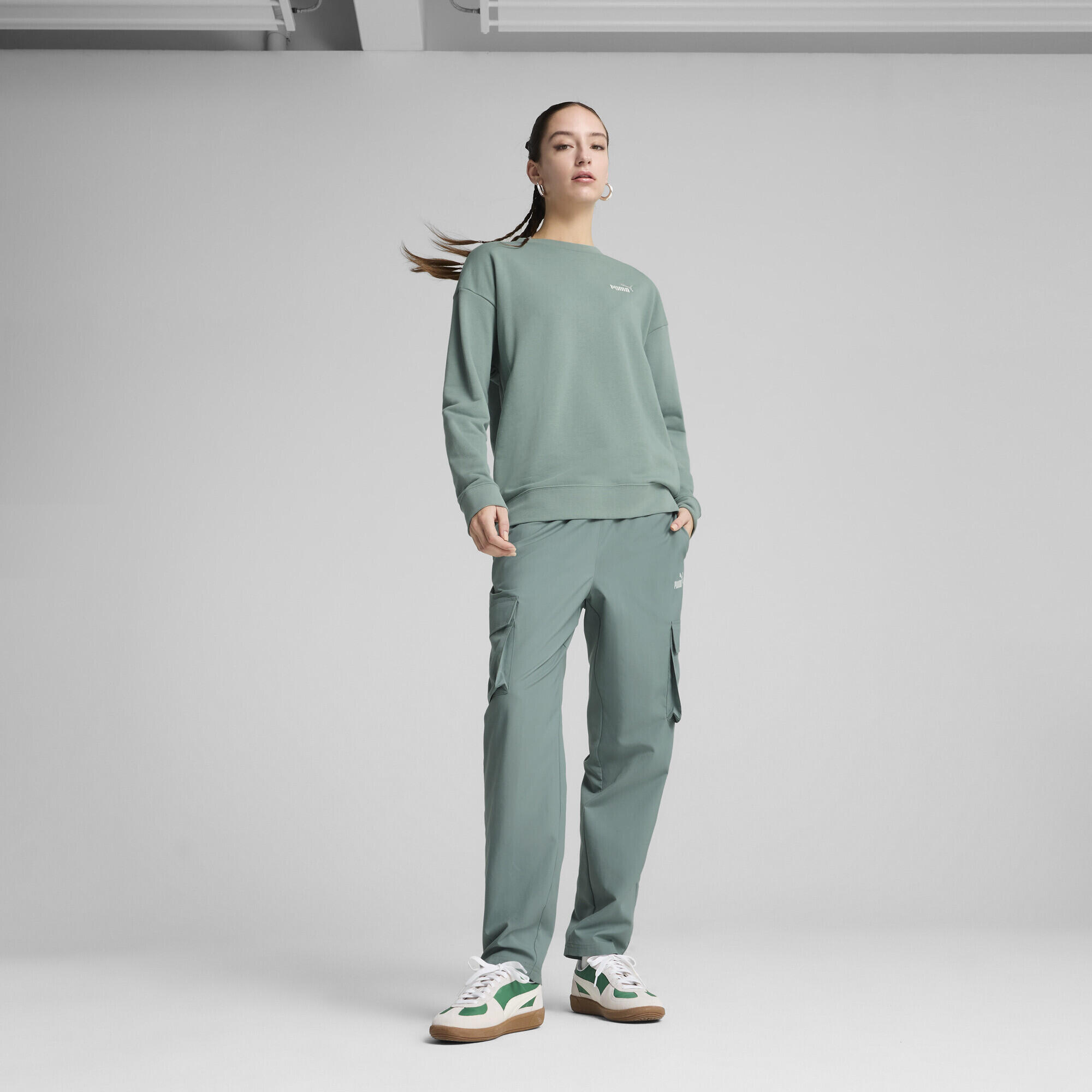 Sweat ras du cou à petit logo N° 1 Logo ESS Femme PUMA Green Moon 4/7