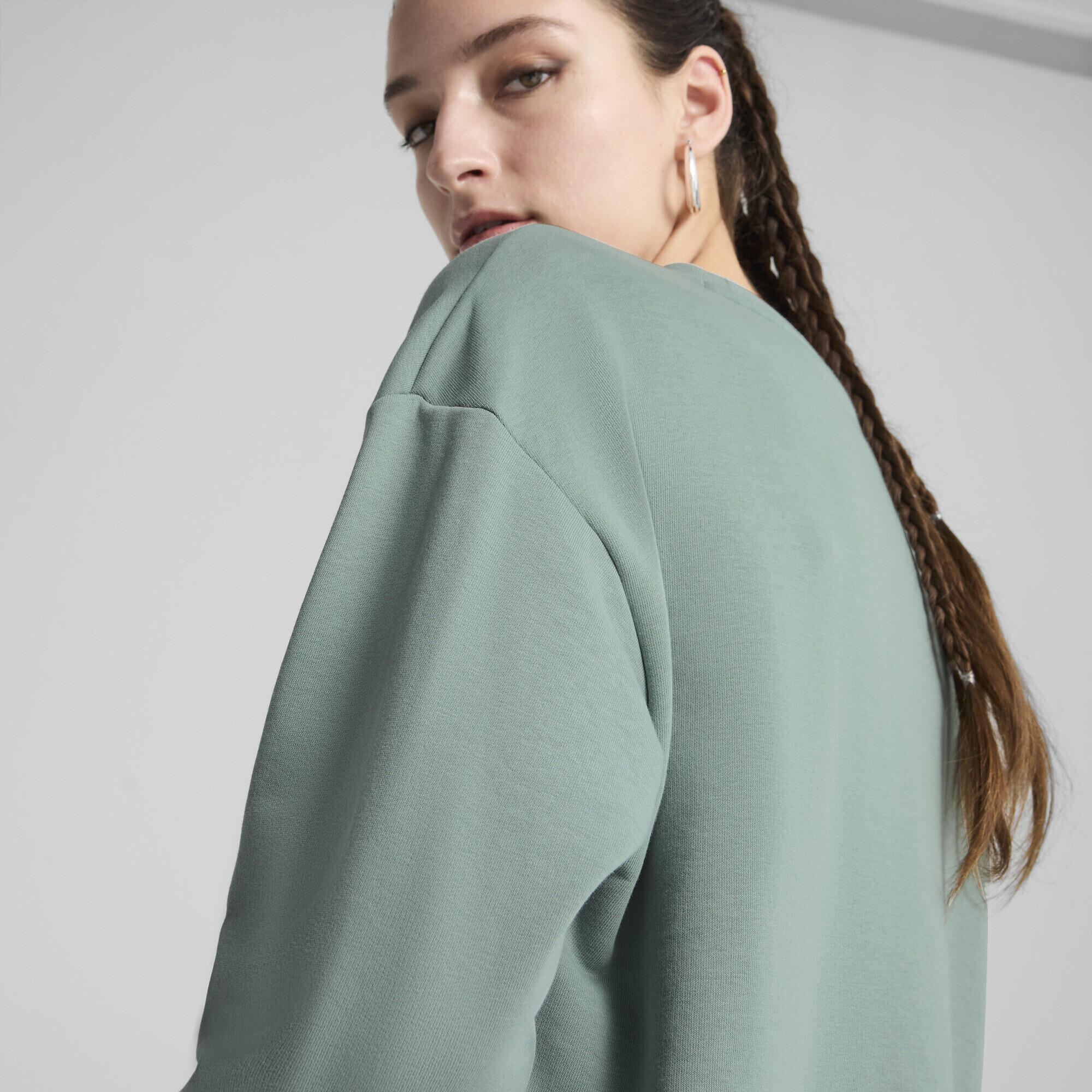 Sweat ras du cou à petit logo N° 1 Logo ESS Femme PUMA Green Moon 3/7