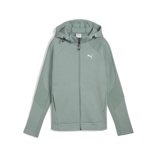 Felpa con zip integrale e cappuccio EVOSTRIPE da donna PUMA Green Moon