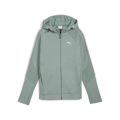 Felpa con zip integrale e cappuccio EVOSTRIPE da donna PUMA Green Moon