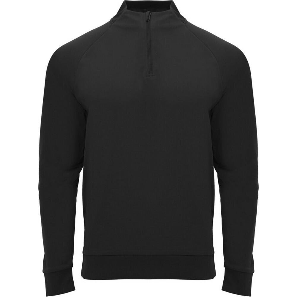 ROLY Unisex Adult Epiro Quarter Zip LongSleeved Sweatshirt (Solid Black)