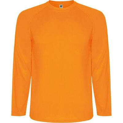 Maglietta Sportiva Manica Lunga Bambini Roly Montecarlo Nero Tinta Unita