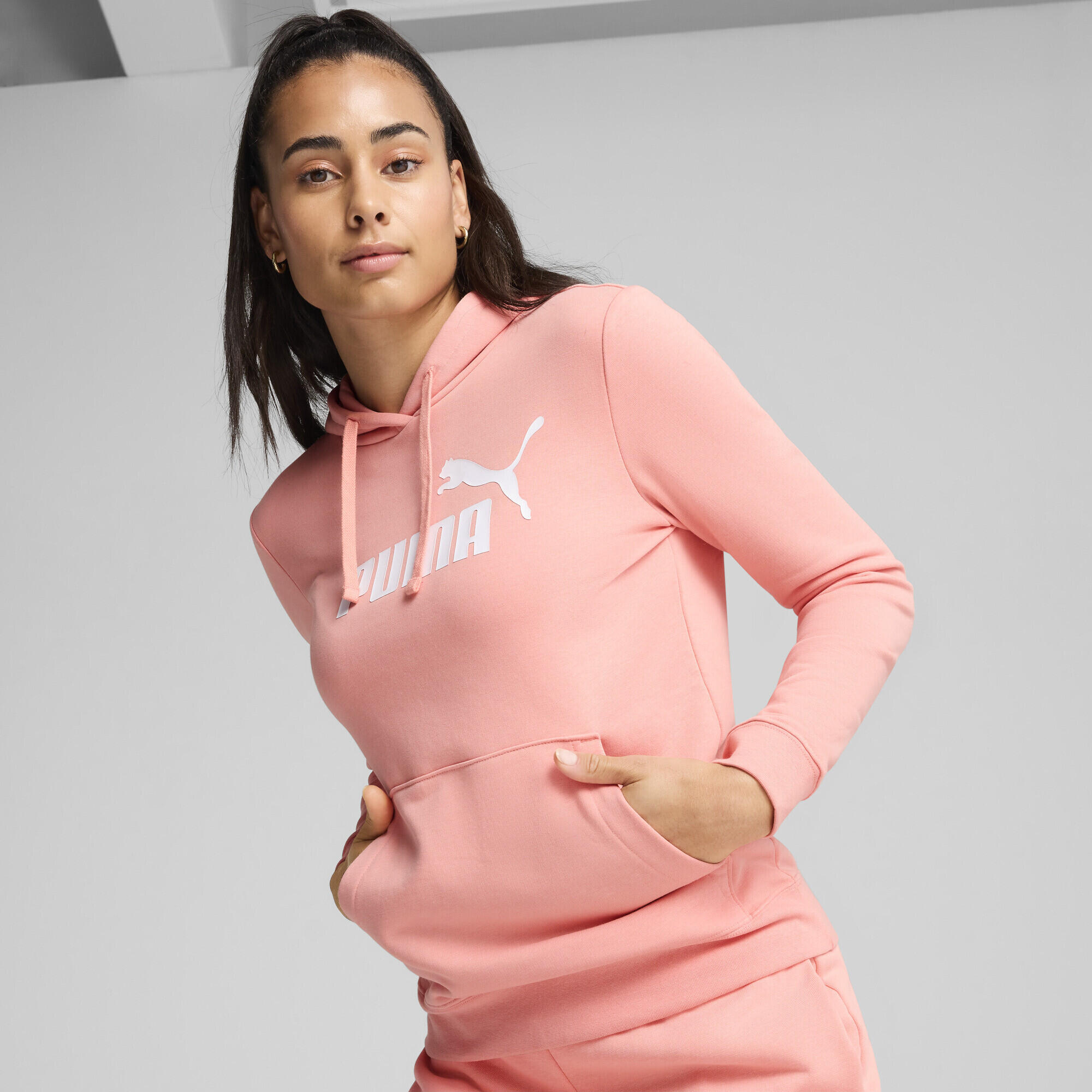 Felpa con cappuccio ESS N. 1 Logo da donna PUMA Pink Fruit 2/7