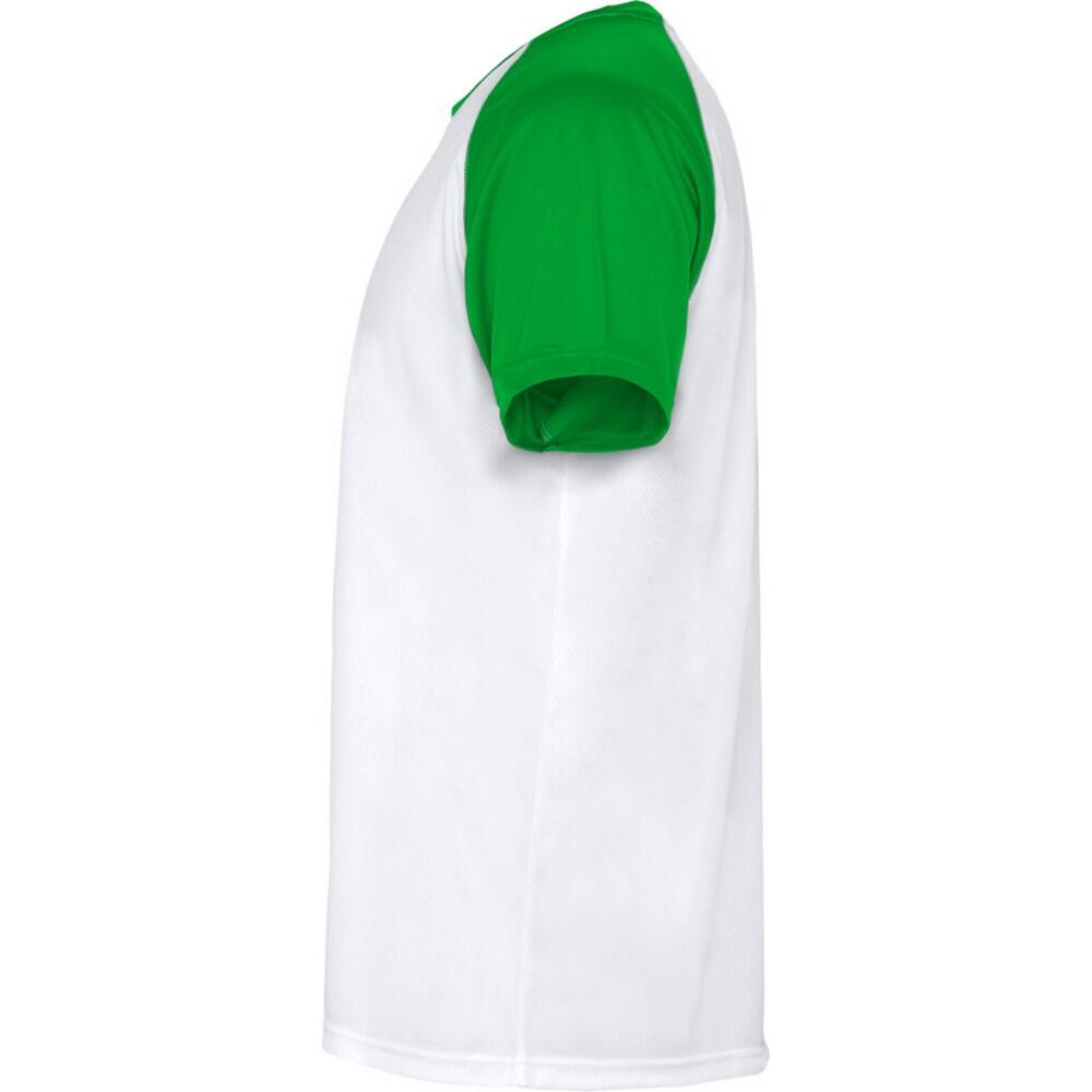 Maglietta Sportiva Maniche Corte Bambini Roly Indianapolis Verde Felce Bianco 4/4