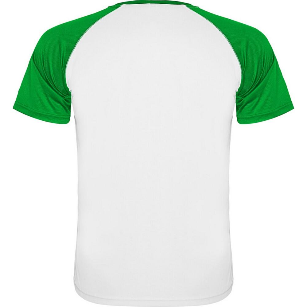 Maglietta Sportiva Maniche Corte Bambini Roly Indianapolis Verde Felce Bianco 2/4