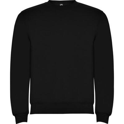 Felpa Girocollo Adulto Unisex Roly Clasica Nero Tinta Unita