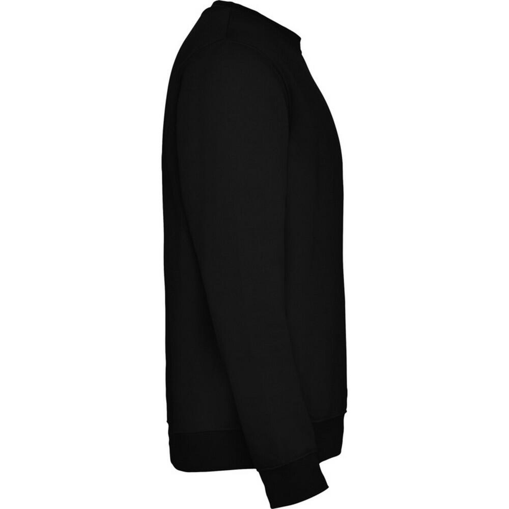 Unisex Clasica Crew Hals Sweatshirt voor volwassenen (Massief zwart) 3/4