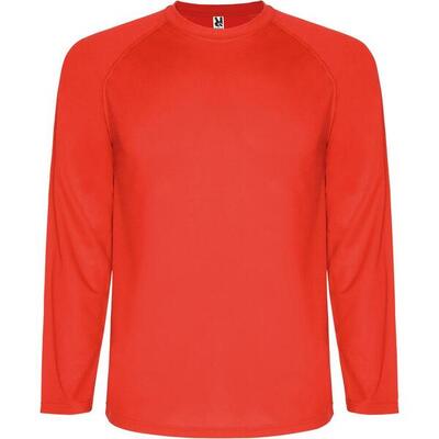 Maglietta Sportiva Manica Lunga Bambini Roly Montecarlo Nero Tinta Unita