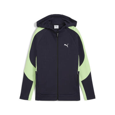 Felpa con cappuccio e zip integrale EVOSTRIPE per ragazzi PUMA New Navy Blue