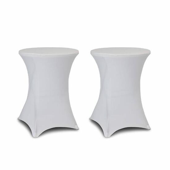 Lot de 2 housses – GALA – Housses pour mange-debout 80cm, polyester, blanc |