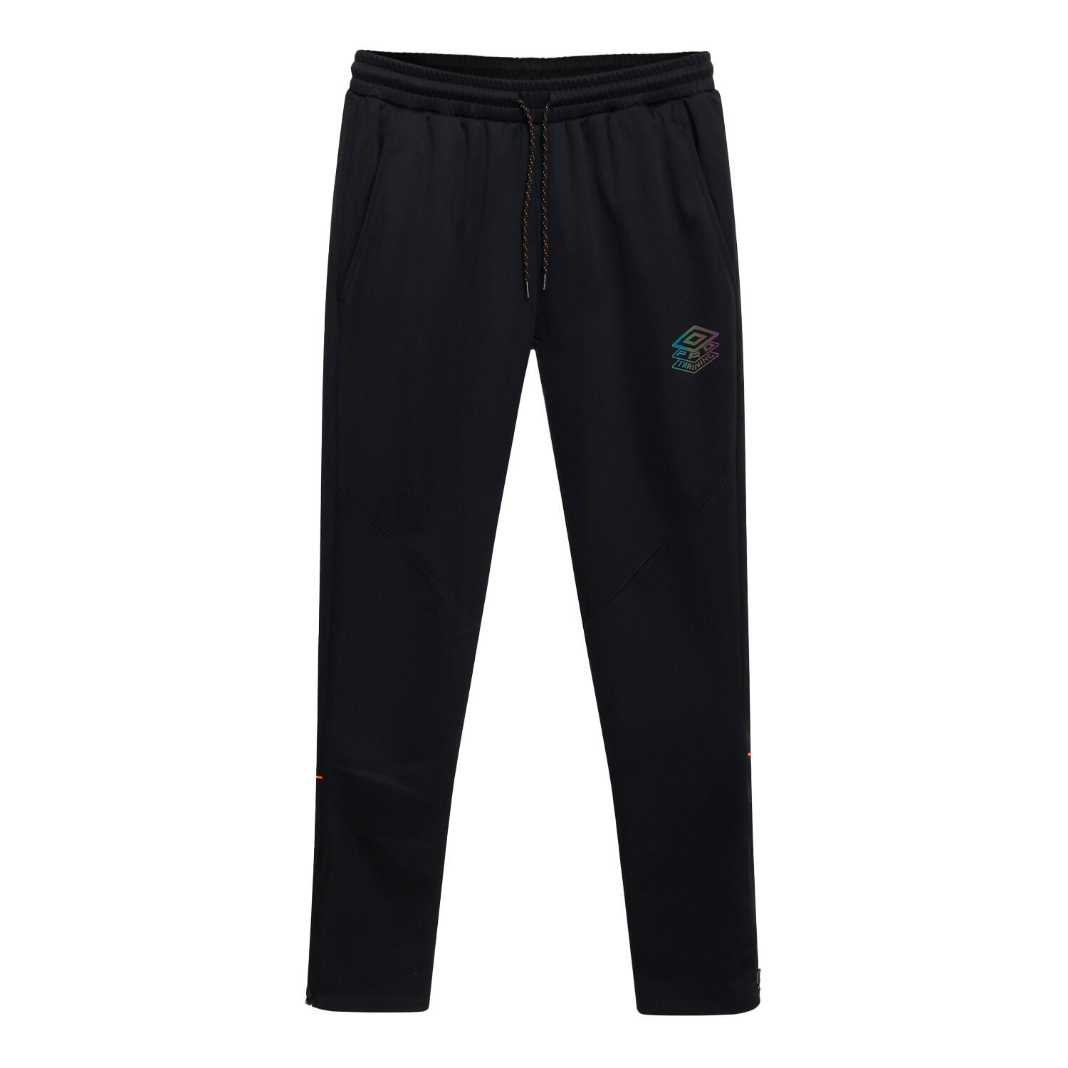 UMBRO Mens Pro Polyester Training Bottoms (Black/Dragon Fire)