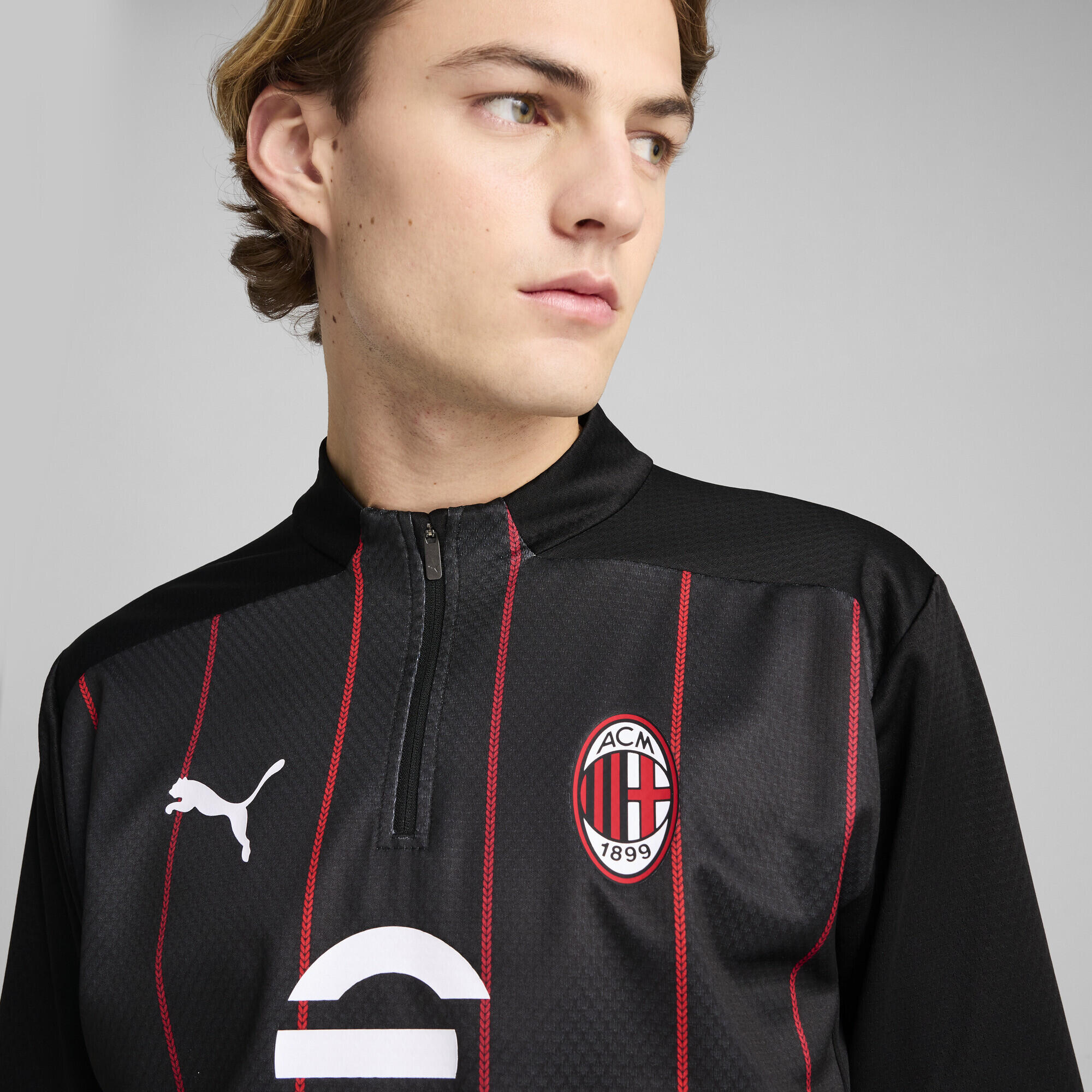 Camiseta prepartido del AC Milan con cremallera de un cuarto Hombre PUMA 3/7