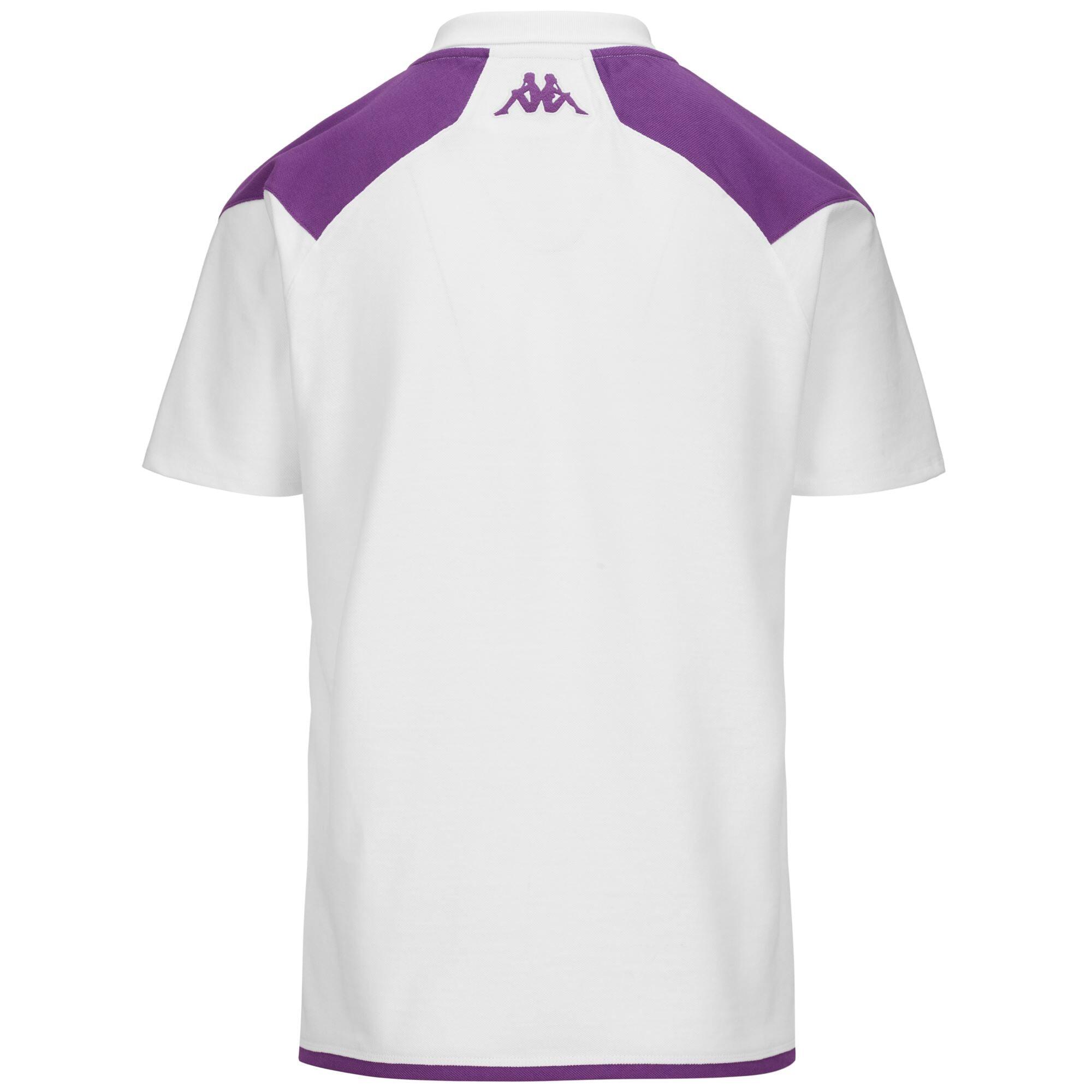 polo maniche corte da bambino in cotone bianco da calcio 3/4