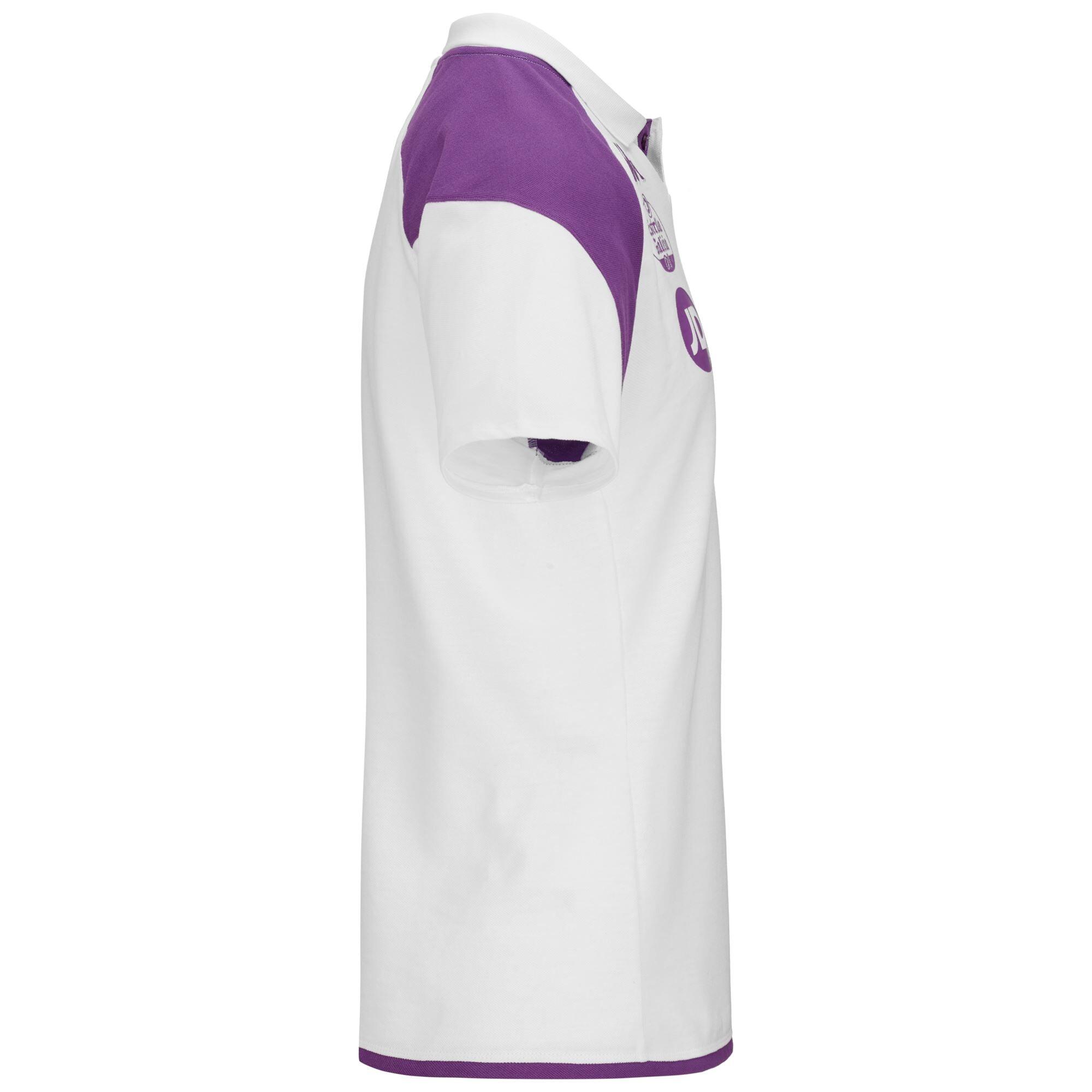 polo maniche corte da bambino in cotone bianco da calcio 2/4