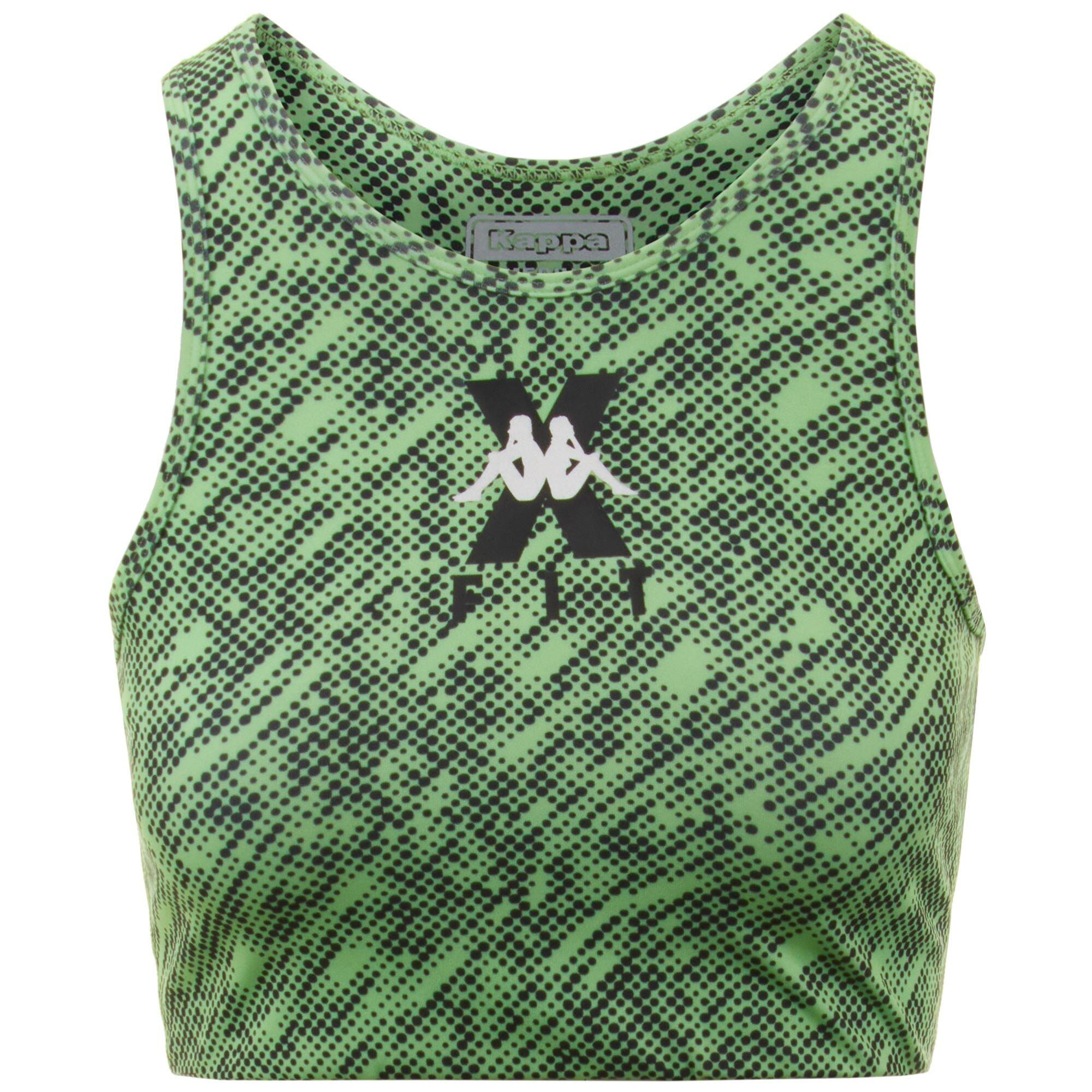 Kappa - Brassière Running Femme Kombat Wkt Errani 2 Vert - T-shirt Manches Courtes - Multicolore|noir|vert - Decathlon