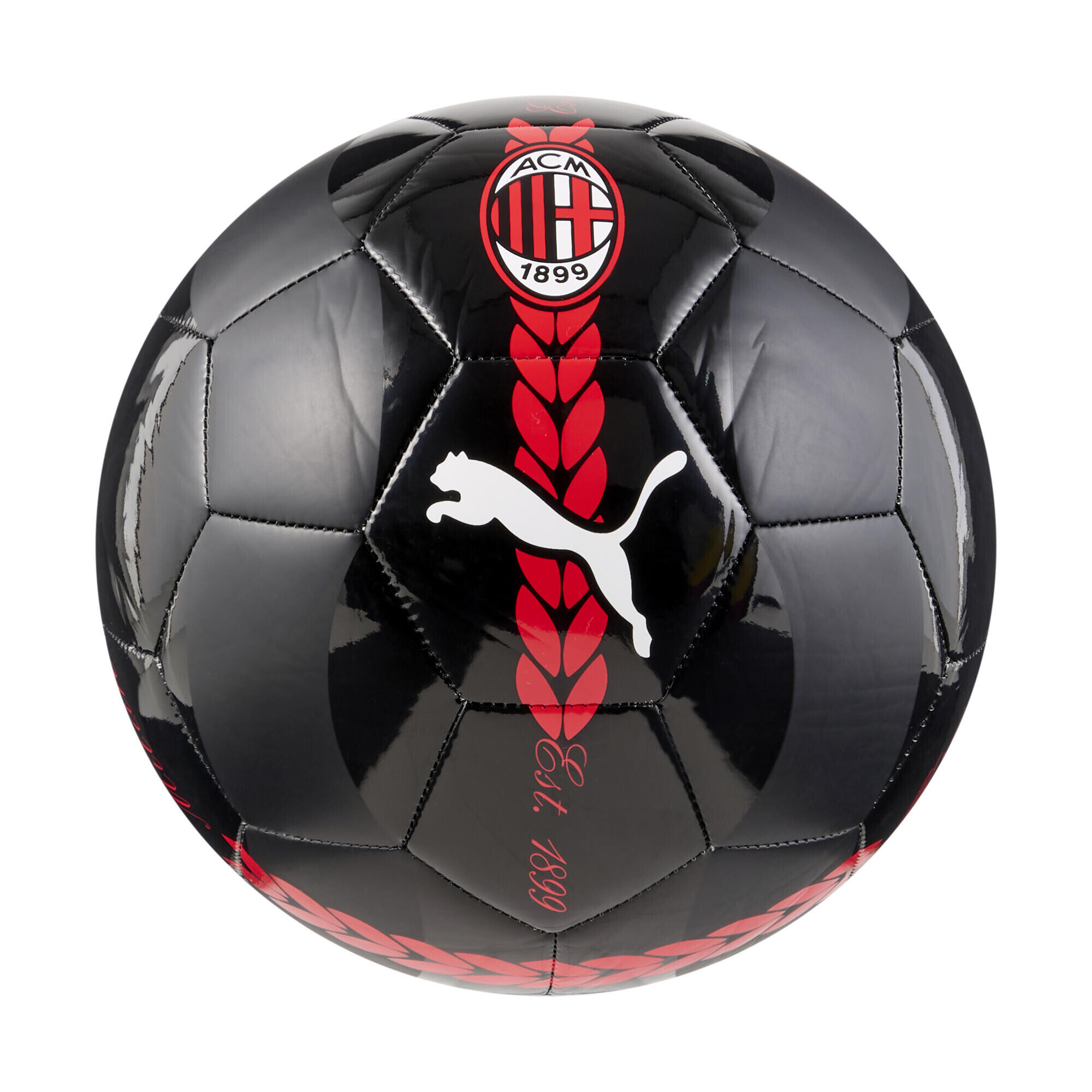 Pallone da calcio pre-partita AC Milan 24/25 PUMA Black For All Time Red 2/4