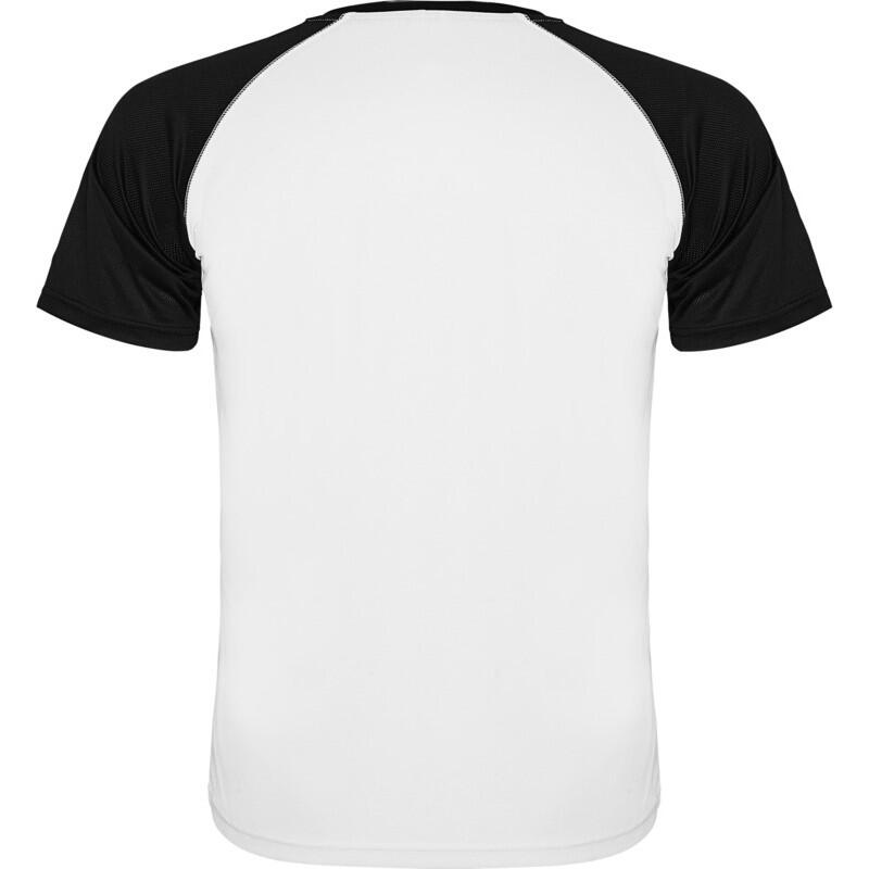 Maglietta Sportiva Maniche Corte Bambini Roly Indianapolis Bianco Nero Tinta 2/4