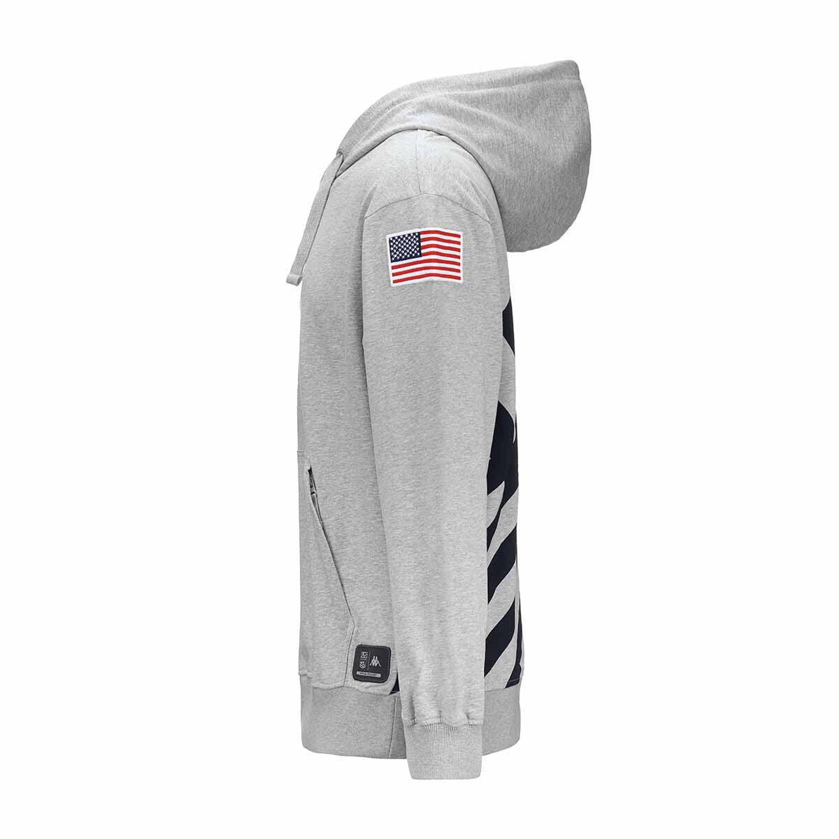 Felpa da uomo donna in cotone grigio da sci 2/7