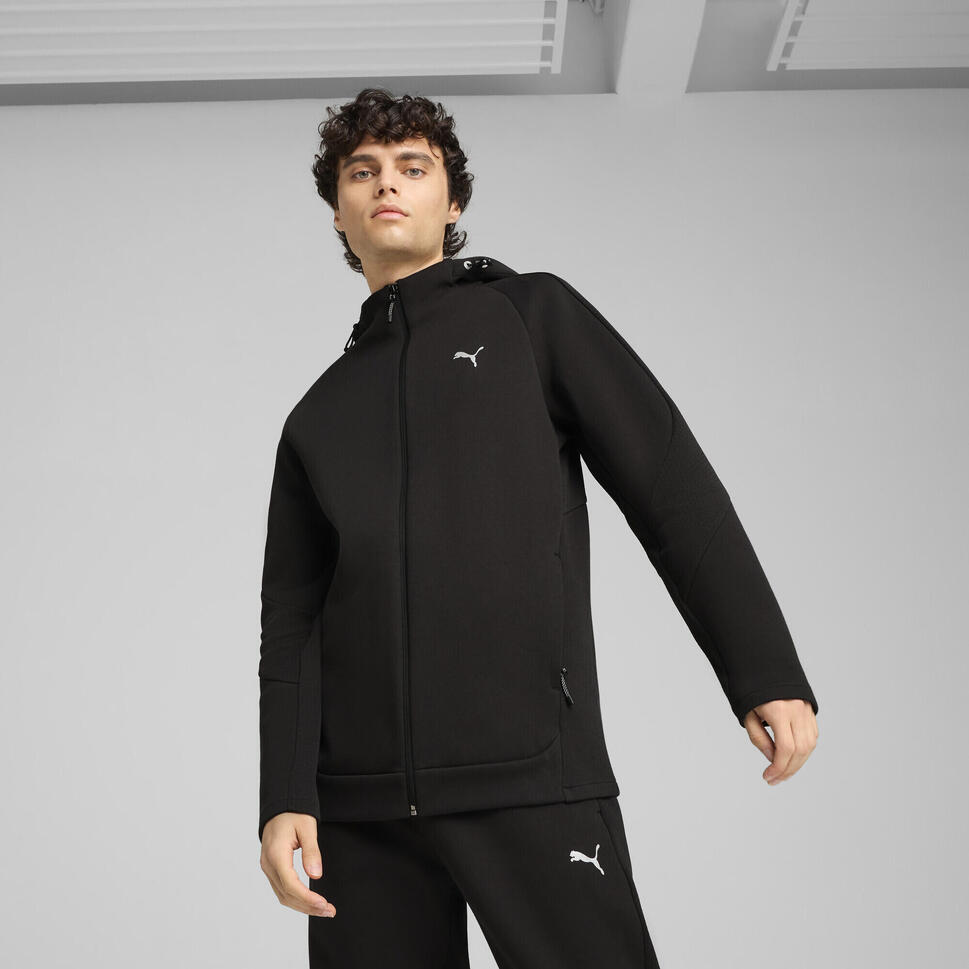 Męska rozpinana bluza z kapturem EVOSTRIPE PUMA Black
