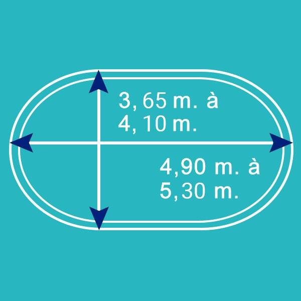 Bâche d'hiver pour piscine métal ou résine ovale 5 m x 3,9 m 2/4