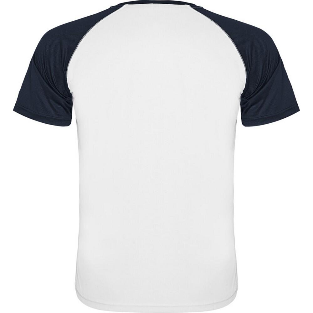 Maglietta Sportiva Maniche Corte Bambini Roly Indianapolis Bianco Blu Navy 2/4