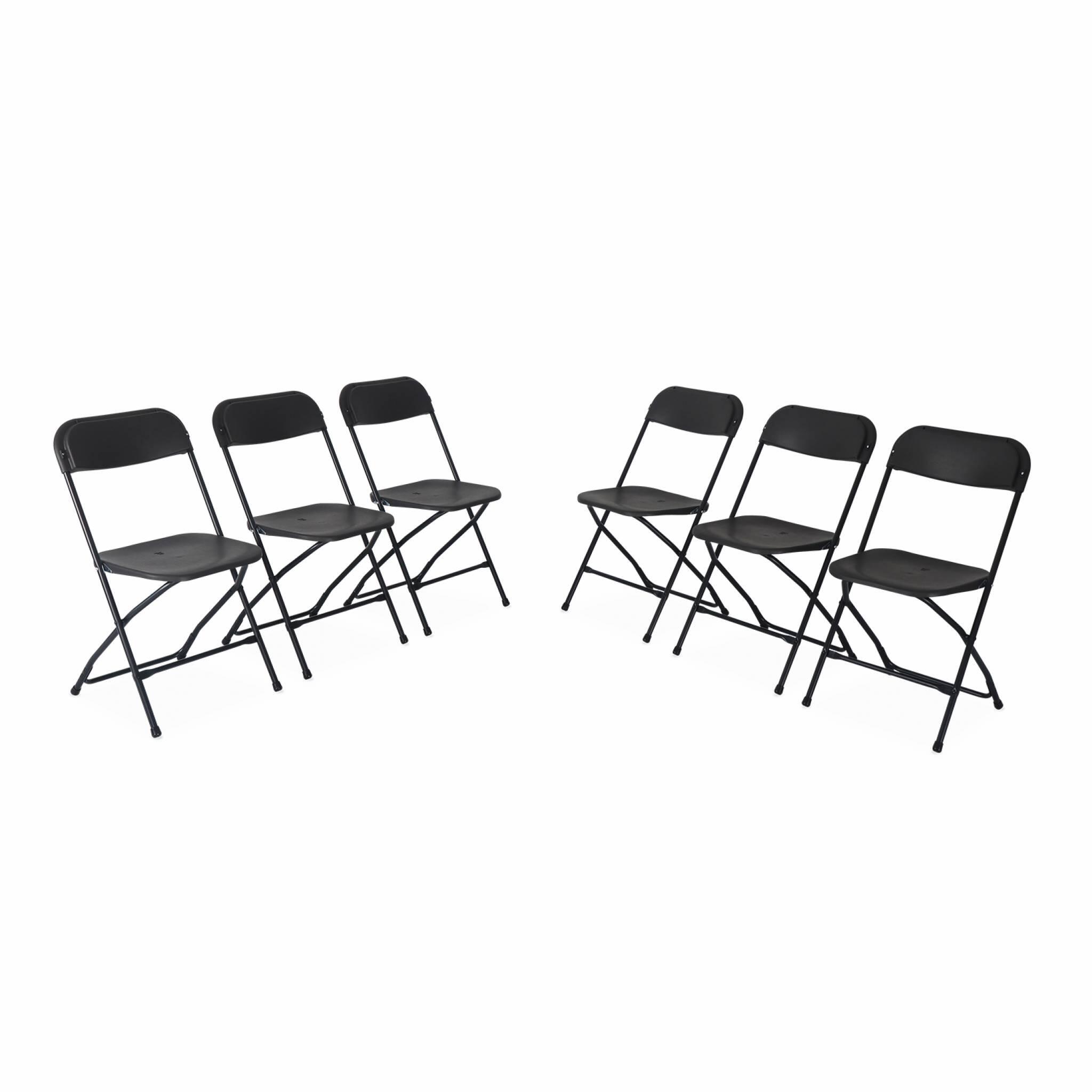 Cadeira de receção dobrável, set de 6, Cinza escuro