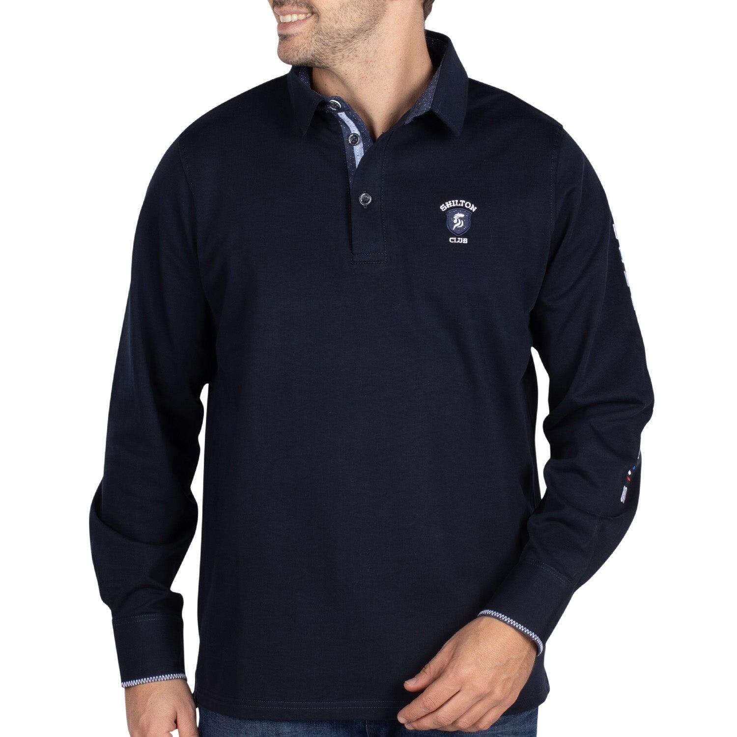 Shilton - Polo Racing Homme - Polo Manches Longues - Bleu - Decathlon