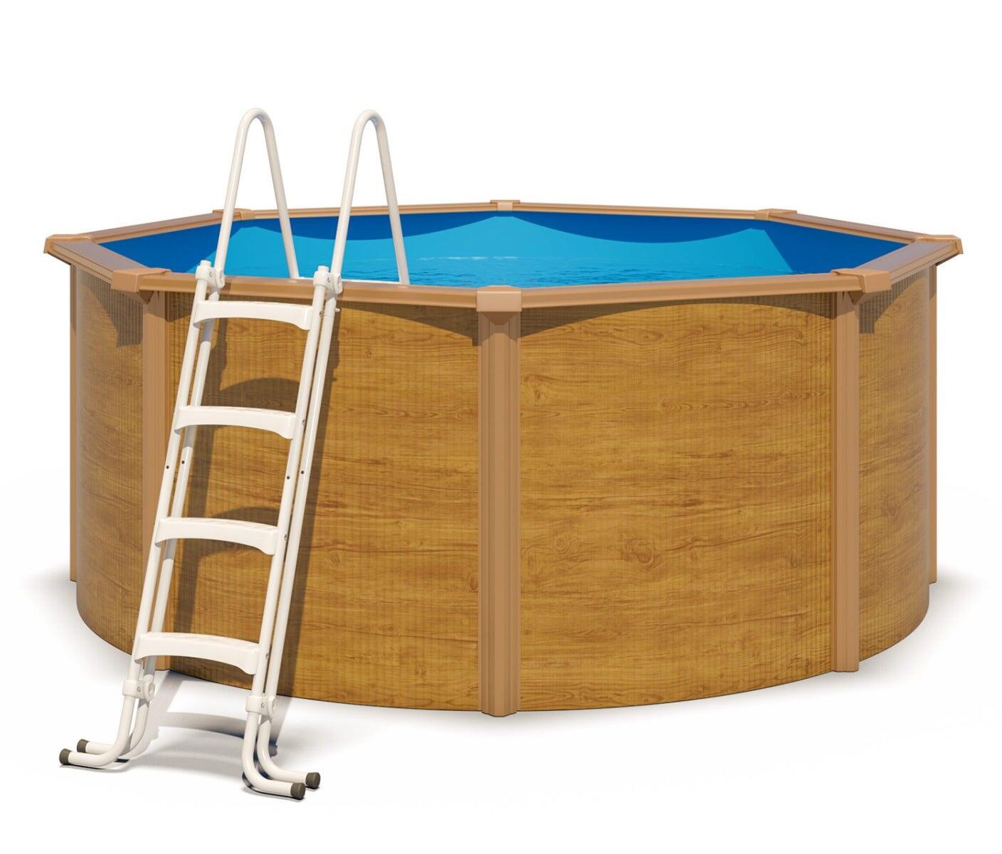 Piscine hors sol acier ronde Ø 3,05 x 1,20 m aspect bois CANYON 1/6