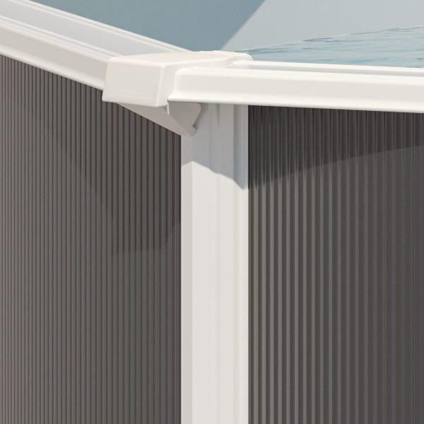 Piscine hors sol acier ovale 4,90 x 3,65 x 1,32 m anthracite VARUNA 4/7