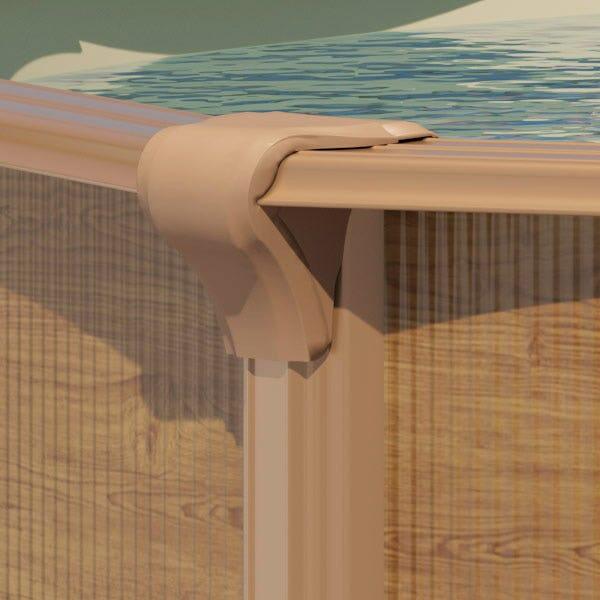 Piscine hors sol acier ovale 7,60 x 4,55 x 1,32 m aspect bois OSMOSE 4/7