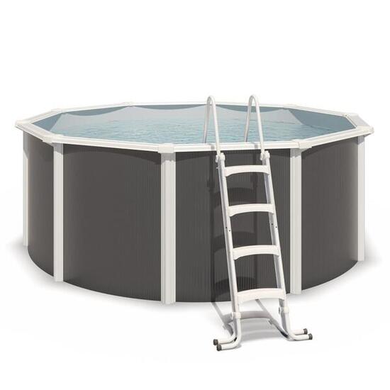 Piscine hors sol acier ronde Ø 3,65 x 1,32 m anthracite VARUNA