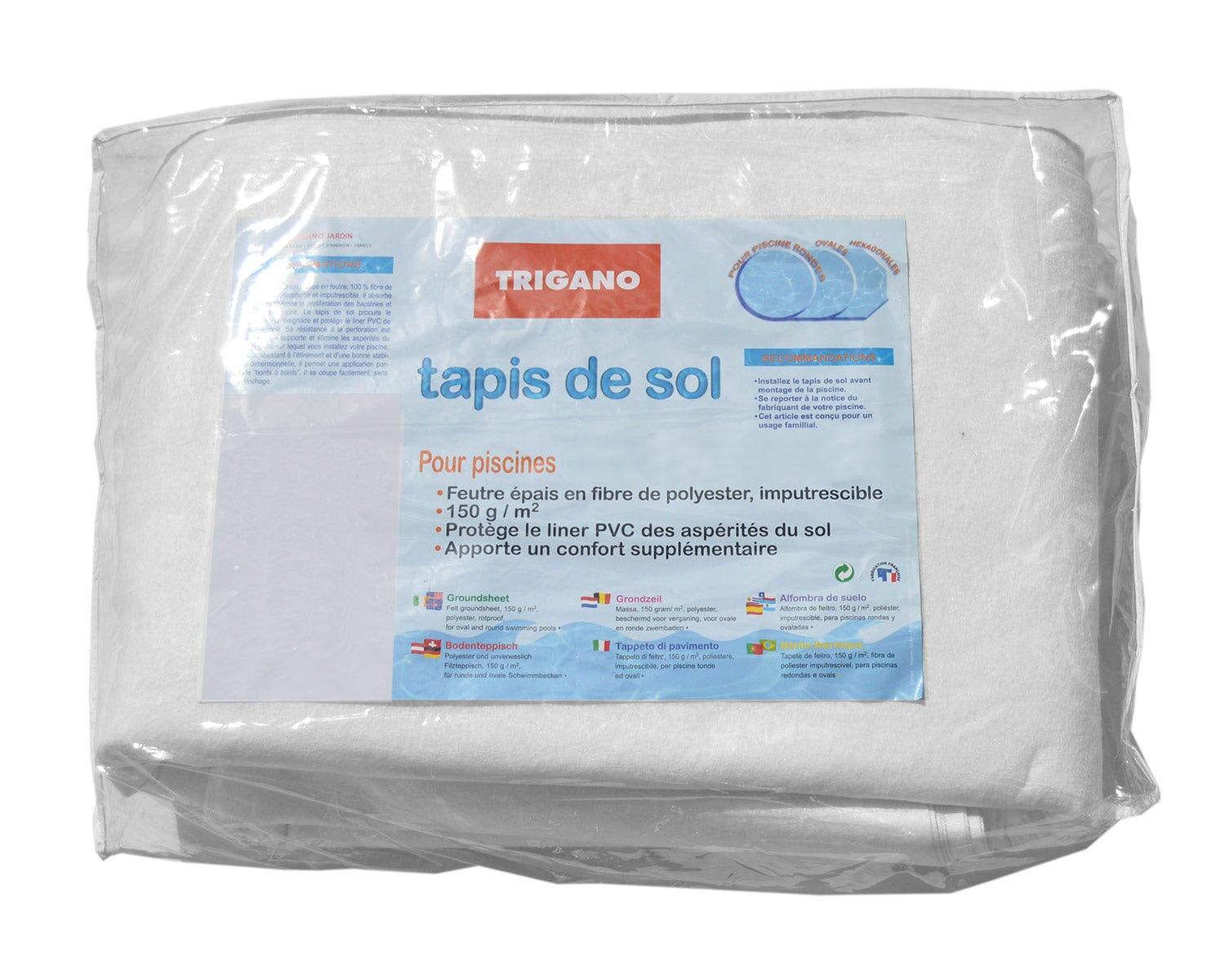 Tapis de sol feutre pour piscine métal 4,90 x 4,00 m. 1/2