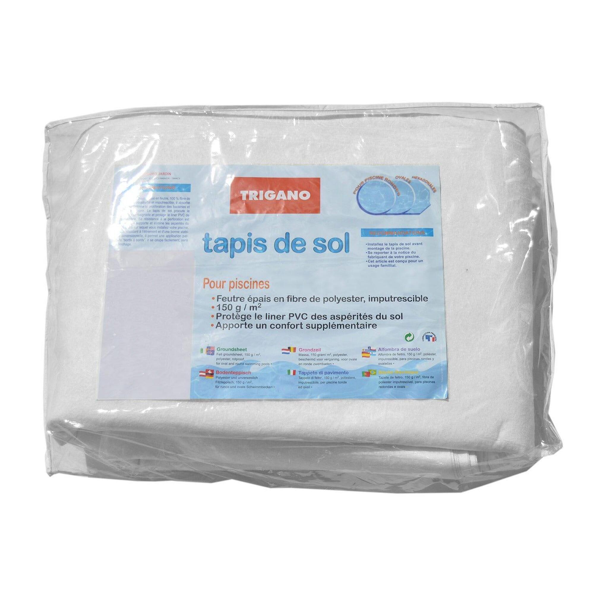 Trigano - Tapis De Sol Feutre 4,80 X 10,00 M - Tapis De Sol Piscine - Blanc - Taille Unique - Decathlon
