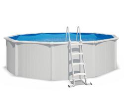 Piscine hors sol acier ronde 4,55 x 1,32 m blanche SAPHIR