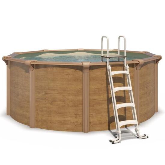 Piscine hors sol acier ronde Ø 3,65 x 1,32 m aspect bois OSMOSE