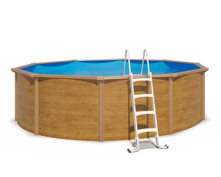 Piscine hors sol acier ronde Ø 4,55 x 1,20 m aspect bois CANYON