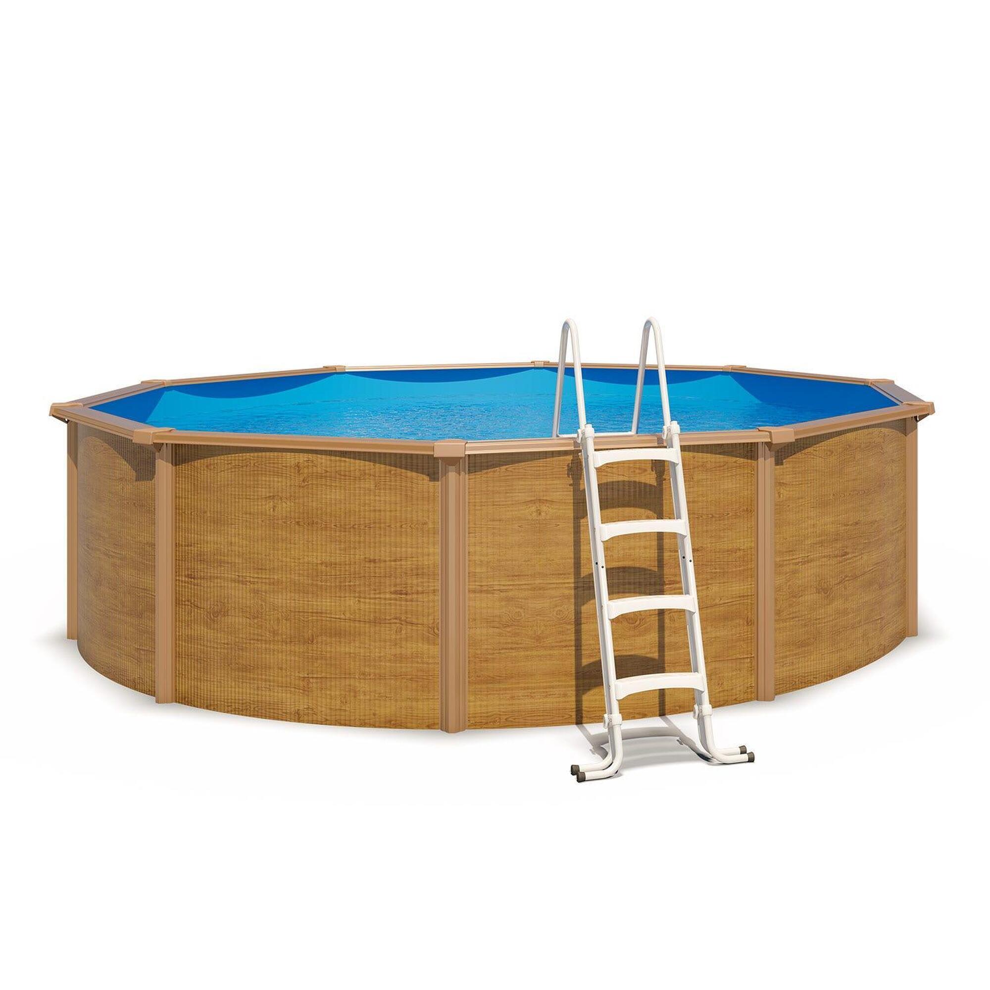 Trigano - Piscine Hors Sol Acier Ronde Ø 4,55 X 1,20 M Aspect Bois Canyon - Piscine - Marron - Taille Unique - Decathlon