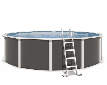 Piscine hors sol acier ronde Ø 5,50 x 1,32 m anthracite VARUNA