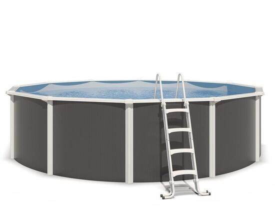 Piscine hors sol acier ronde Ø 5,50 x 1,32 m anthracite VARUNA