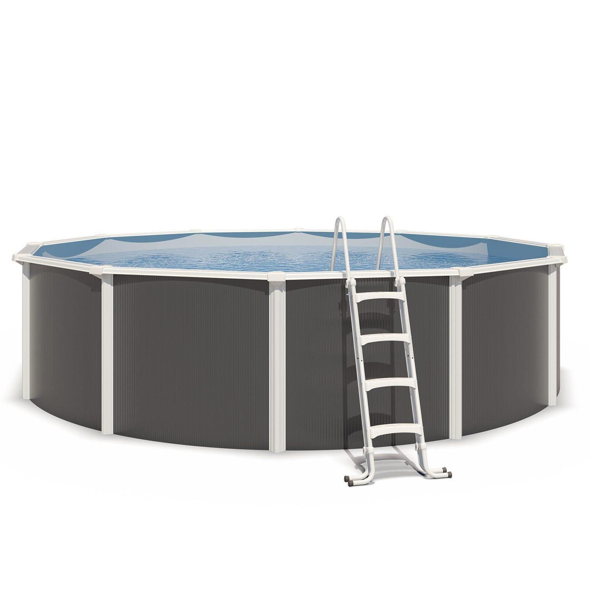 Trigano - Piscine Hors Sol Acier Ronde Ø 5,50 X 1,32 M Anthracite Varuna - Piscine - Gris - Taille Unique - Decathlon