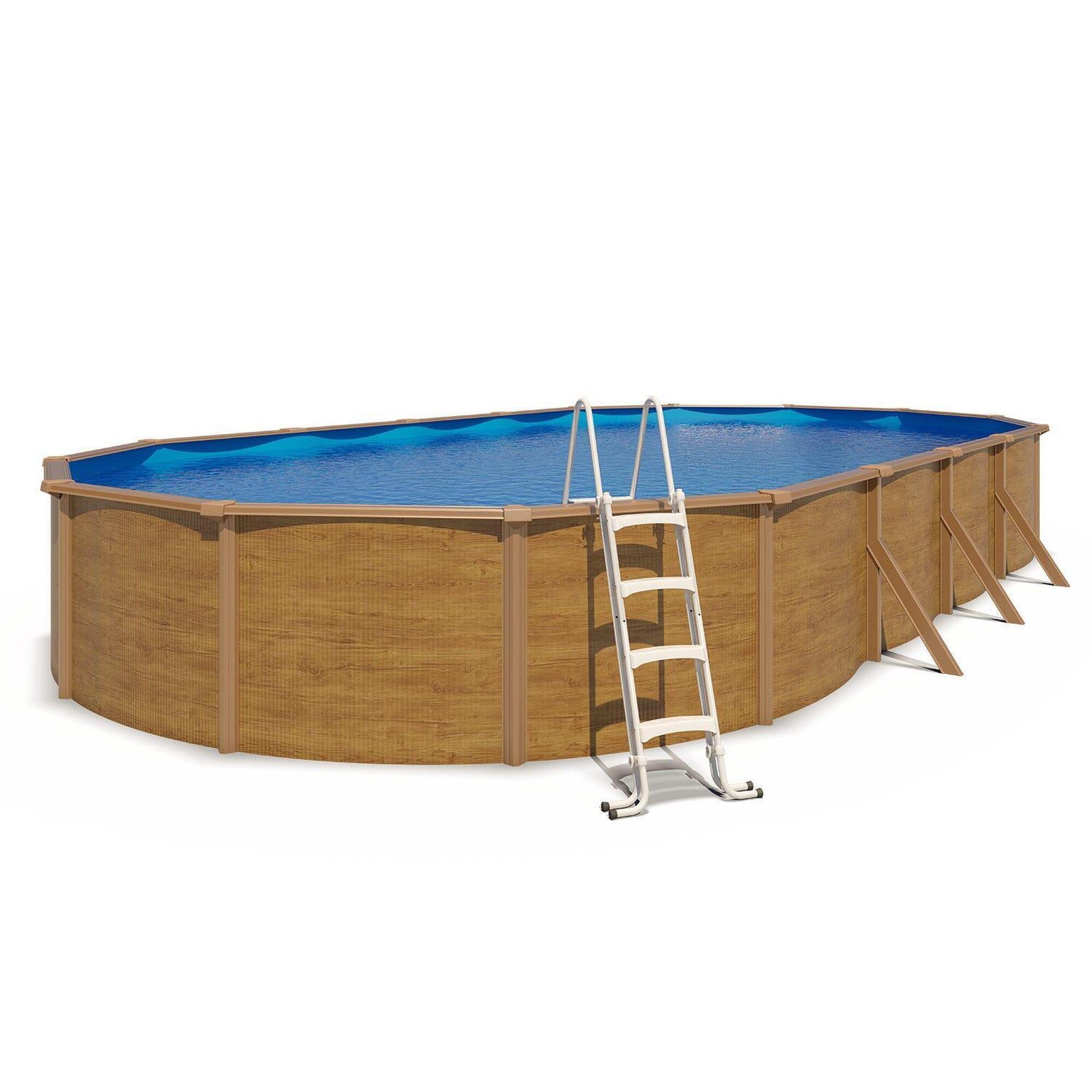 Trigano - Piscine Hors Sol Acier Ovale 10,05 X 5,50 X 1,20 M Aspect Bois Canyon - Piscine - Marron - Taille Unique - Decathlon