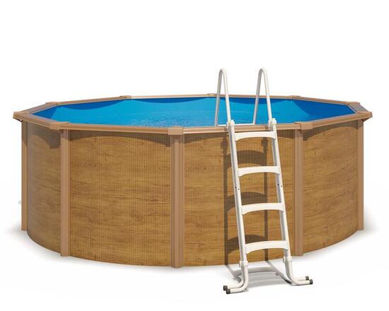 Piscine hors sol acier ronde Ø 3,65 x 1,20 m aspect bois CANYON