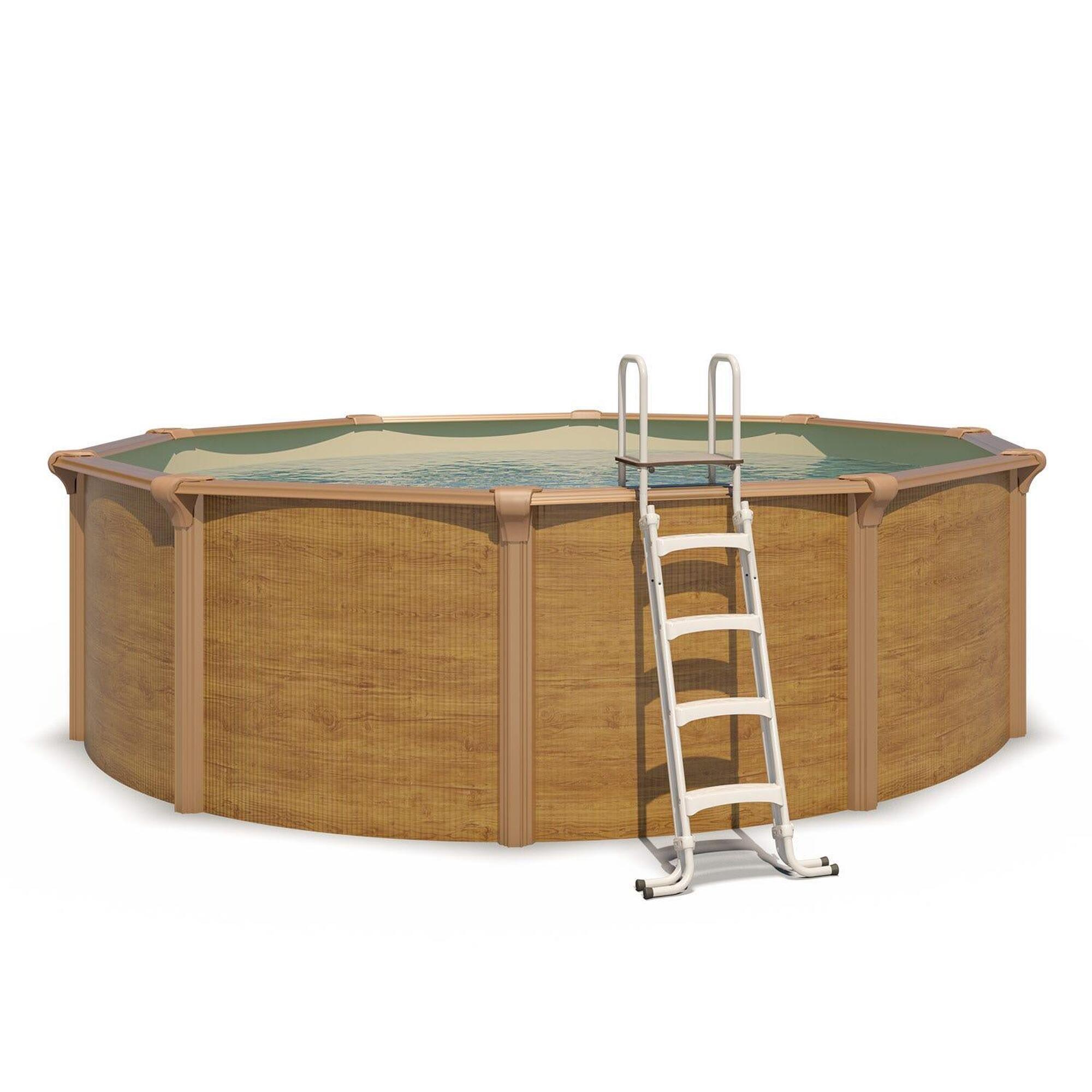 Trigano - Piscine Hors Sol Acier Ronde Ø 4,55 X 1,32 M Aspect Bois Osmose - Piscine - Marron - Taille Unique - Decathlon