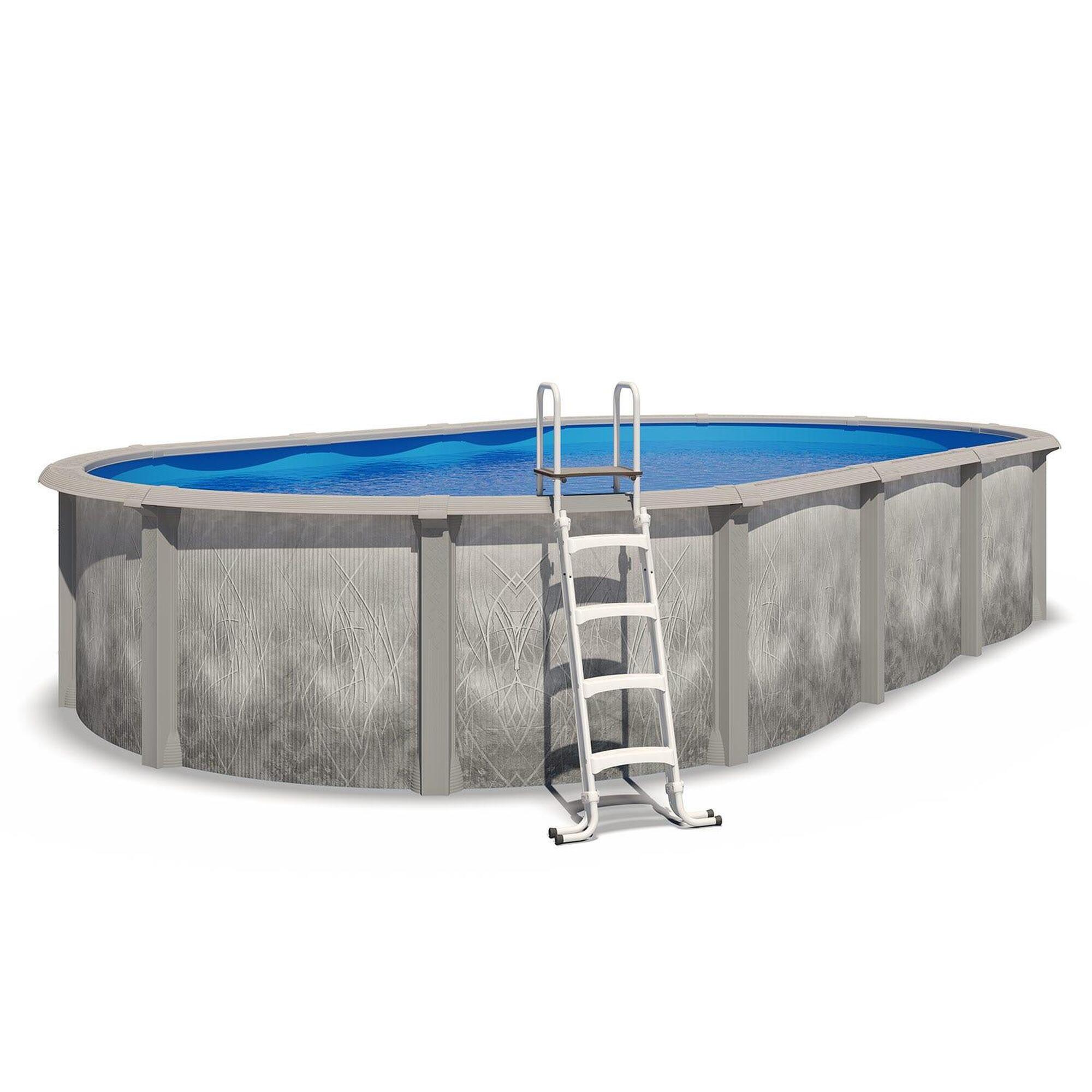 Trigano - Piscine Hors Sol Acier Et Résine Ovale 7,60 X 4,55 X 1,32 M Gris Dégradé Liberty - Piscine - Gris - Taille Unique - Decathlon