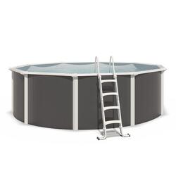 Piscine hors sol acier ronde Diamètre 4,55 x 1,32 m anthracite VARUNA