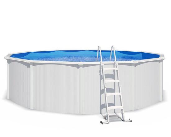 Piscine hors sol acier ronde diam 5,50 x 1,32 m blanche SAPHIR