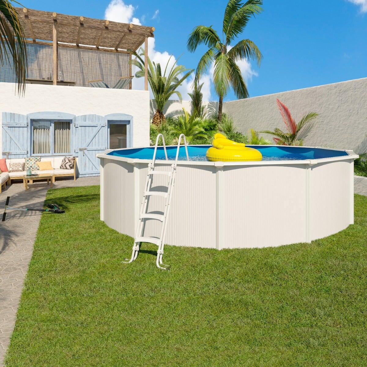 Piscine hors sol acier ronde diam 5,50 x 1,32 m blanche SAPHIR 2/7