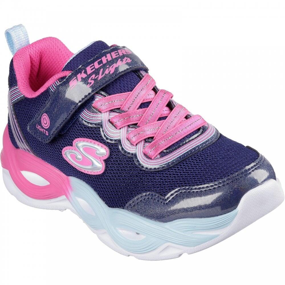 Skechers S-Lights: Twisty Glow | Navy/Multi | Girls Light-up Fashion T 3/7