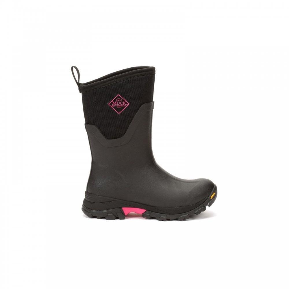 Muck Boots Arctic Ice Mid Black/Hot Pink Womens Mid-Calf