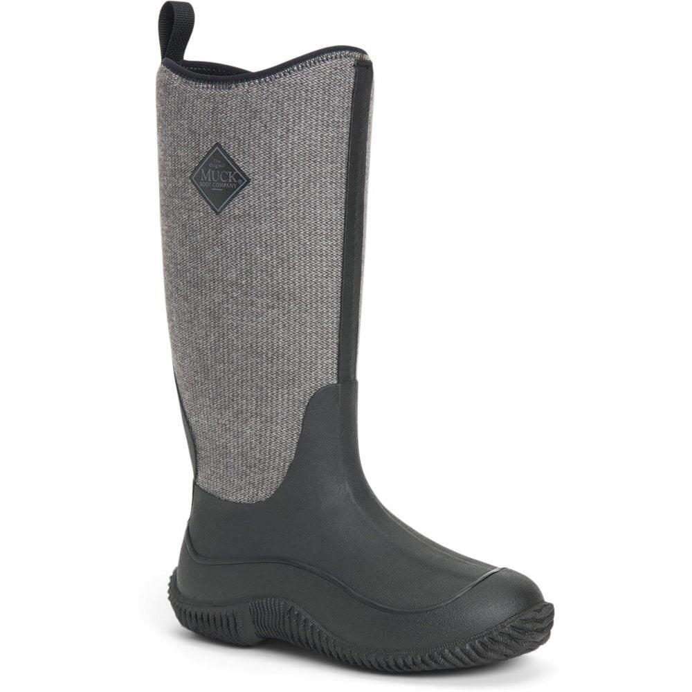 Muck Boots Hale | Black W/ Fuzzy Herringbone | Womens Wellingtons COL: 3/7